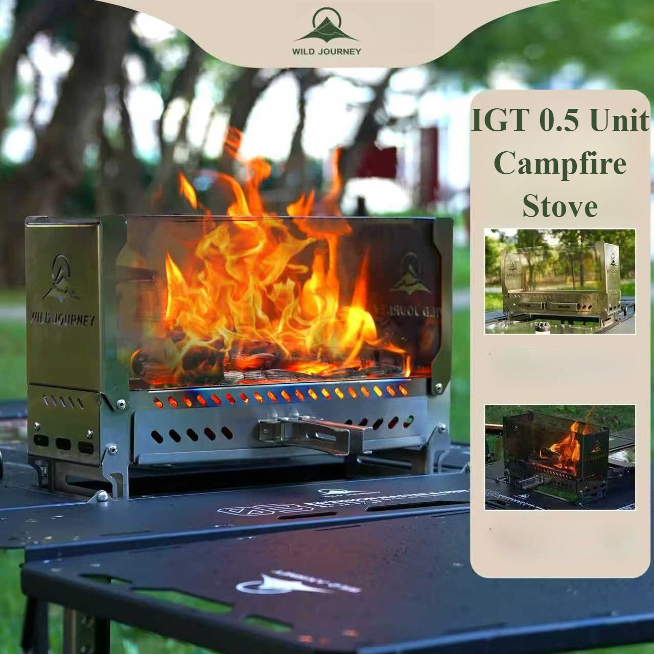 Outdoor Camping Fireplace - SmiloDon Camping Folding Brazier IGT Half-Unit