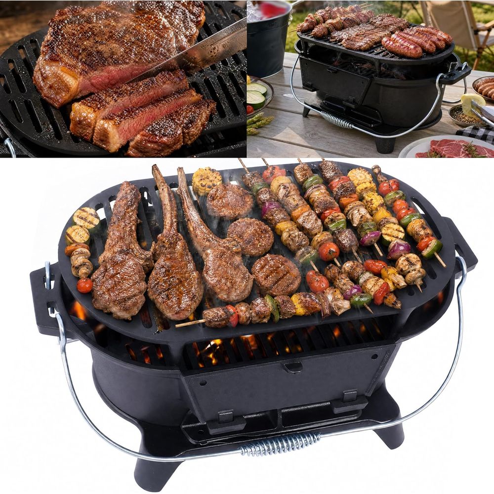 Japanese Outdoor Camping - Portable Cast Iron Hibachi Grill for