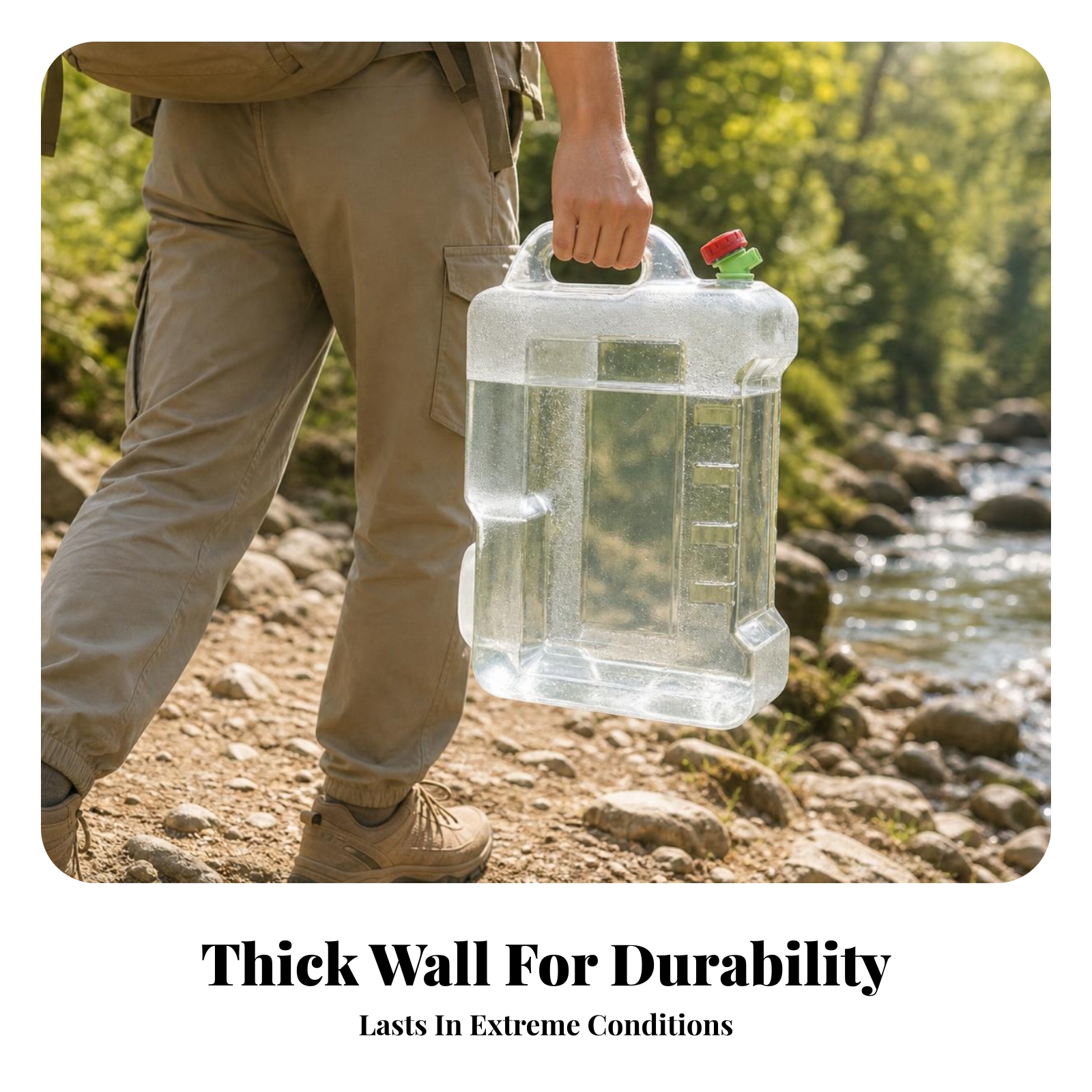 Outdoor Camping Gear - Large Opening Rectangular Water Container Water