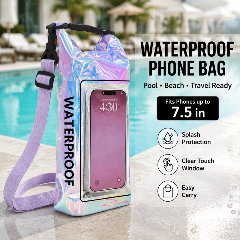 Dry Bag Waterproof - Iridescent Waterproof Bucket Crossbody Dry Bag