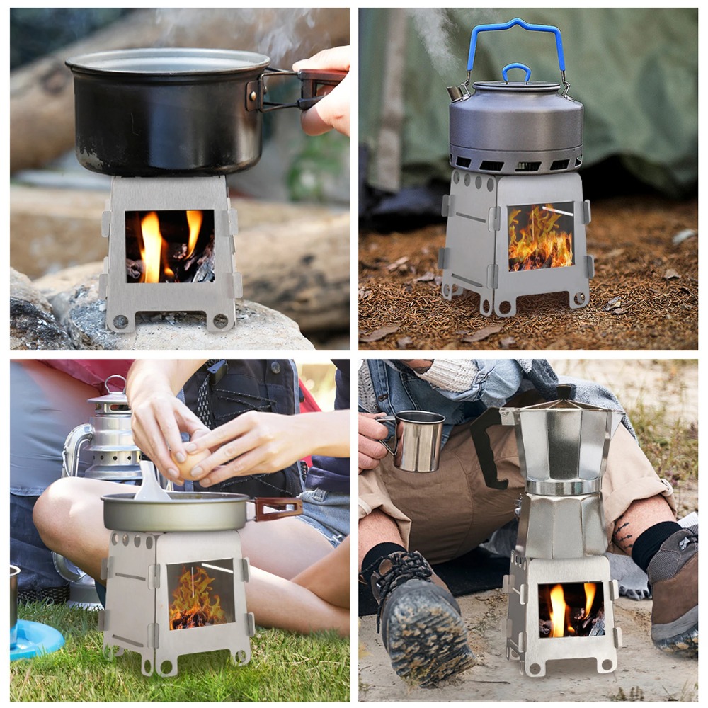 Outdoor Camping Fireplace - Camping Furnace Wood Stove Alcohol Stove