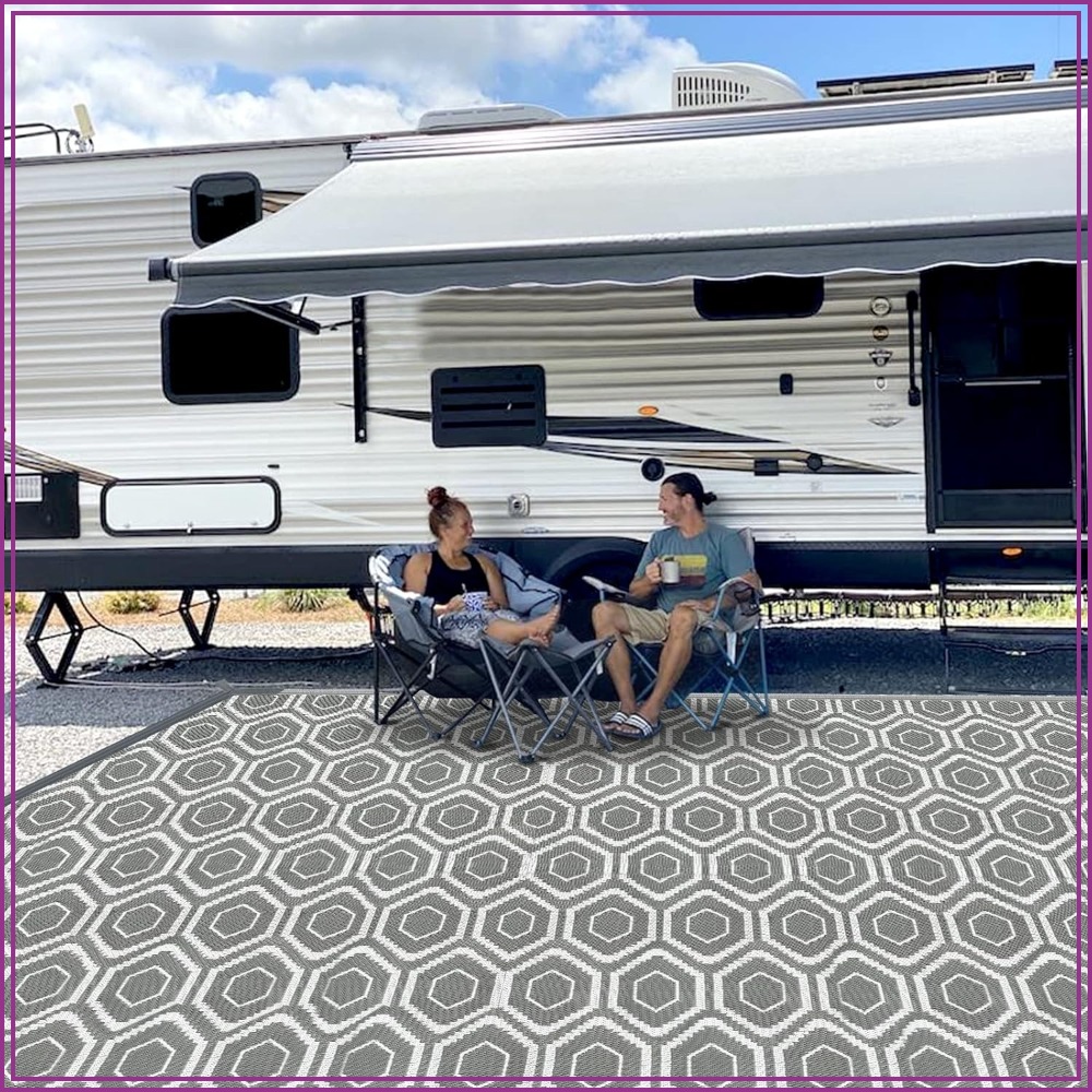 Outdoor Camping Rugs 9X18 - Outdoor Camping Rugs 9x18 Weatherproof Reversible