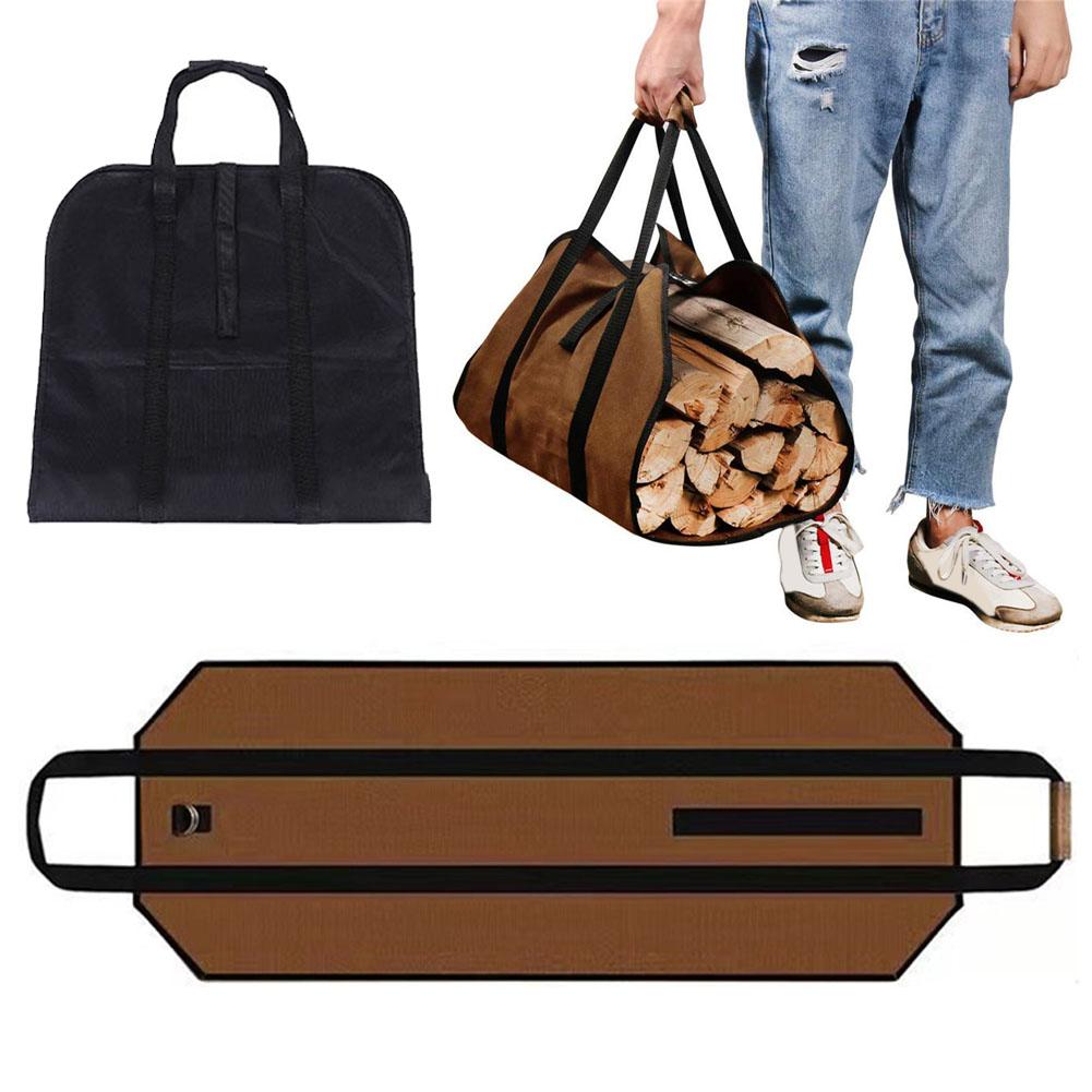 Outdoor Camping Fireplace - 1pc Firewood Log Carrier Tote Bag,