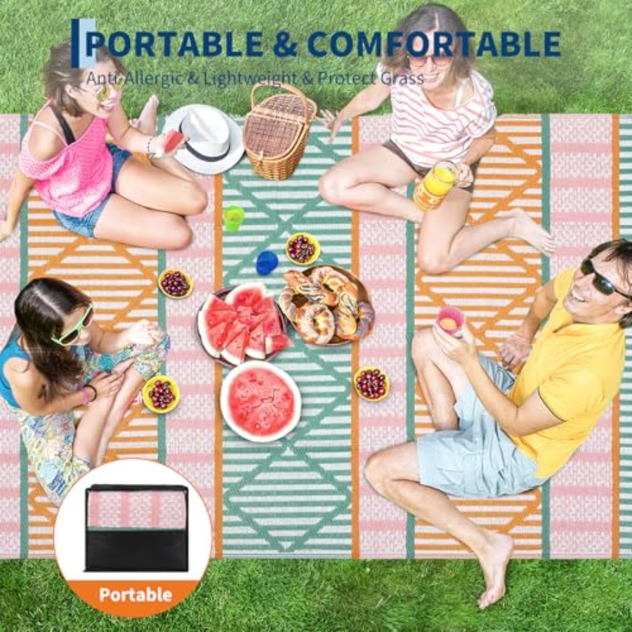 Outdoor patio rug for backyard - Outdoor Camping Rugs 9X18 recensione e prezzo