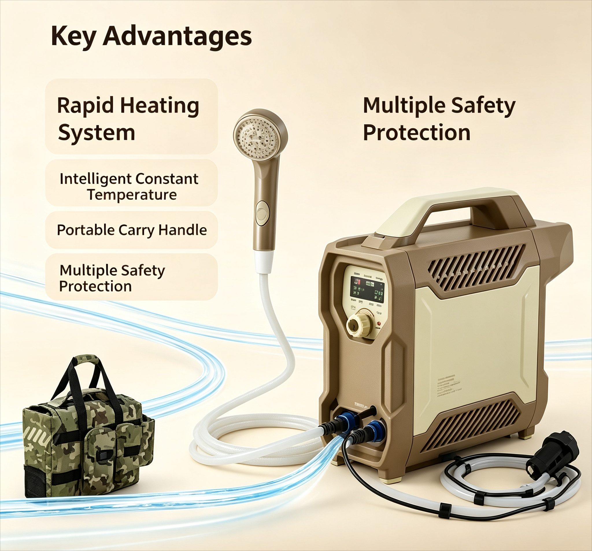 Portable Electric Water Heater - Outdoor Camping Hot Water Shower recensione e prezzo