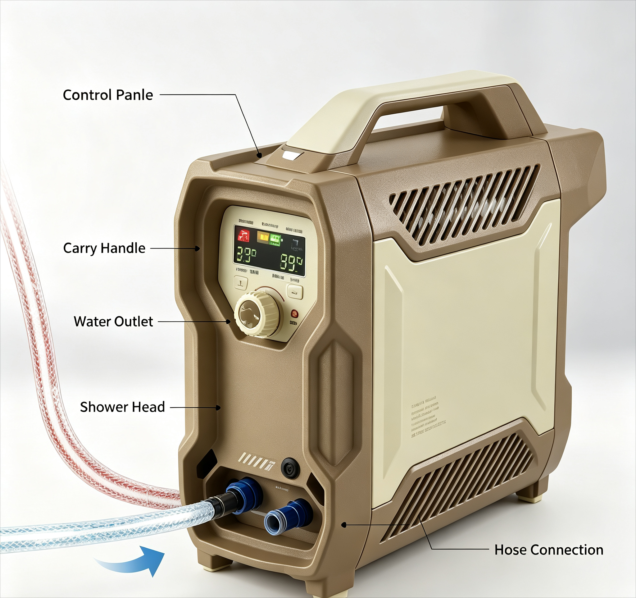 Portable Electric Water Heater - Outdoor Camping Hot Water Shower recensione e prezzo