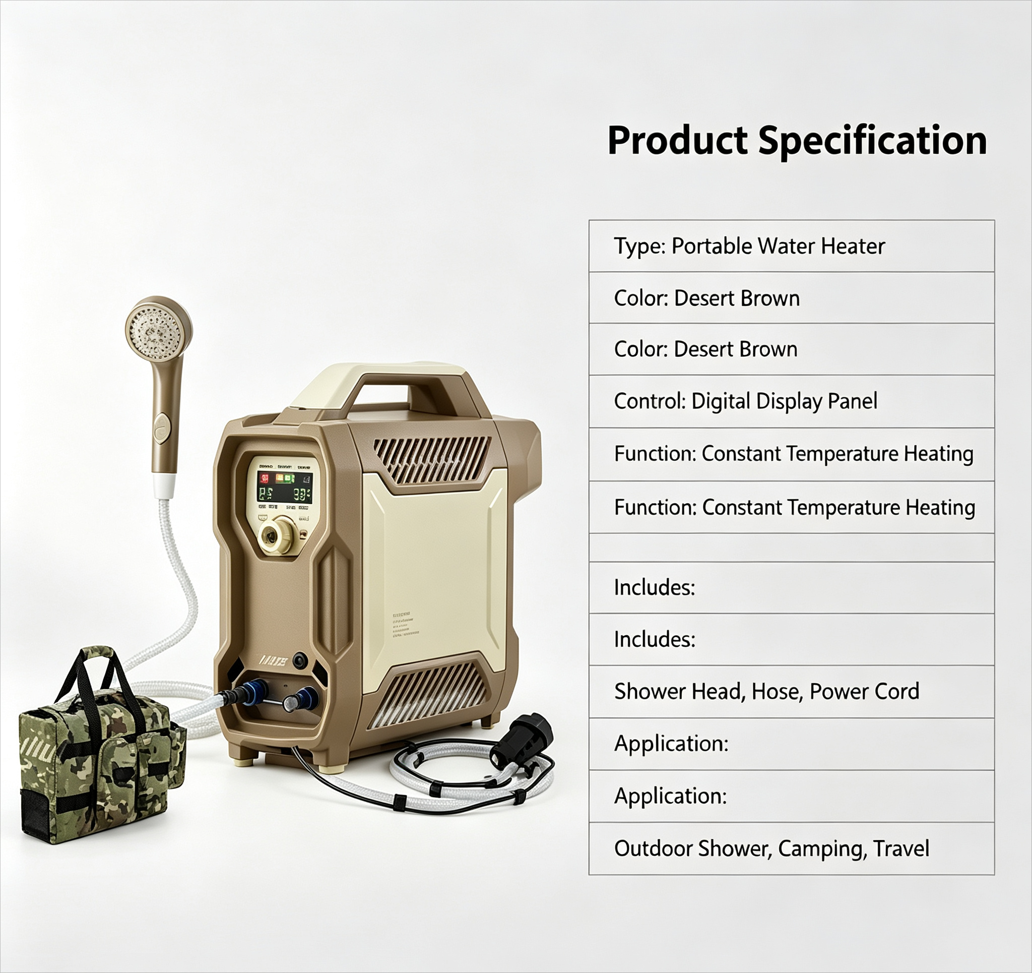 Portable Electric Water Heater - Outdoor Camping Hot Water Shower recensione e prezzo