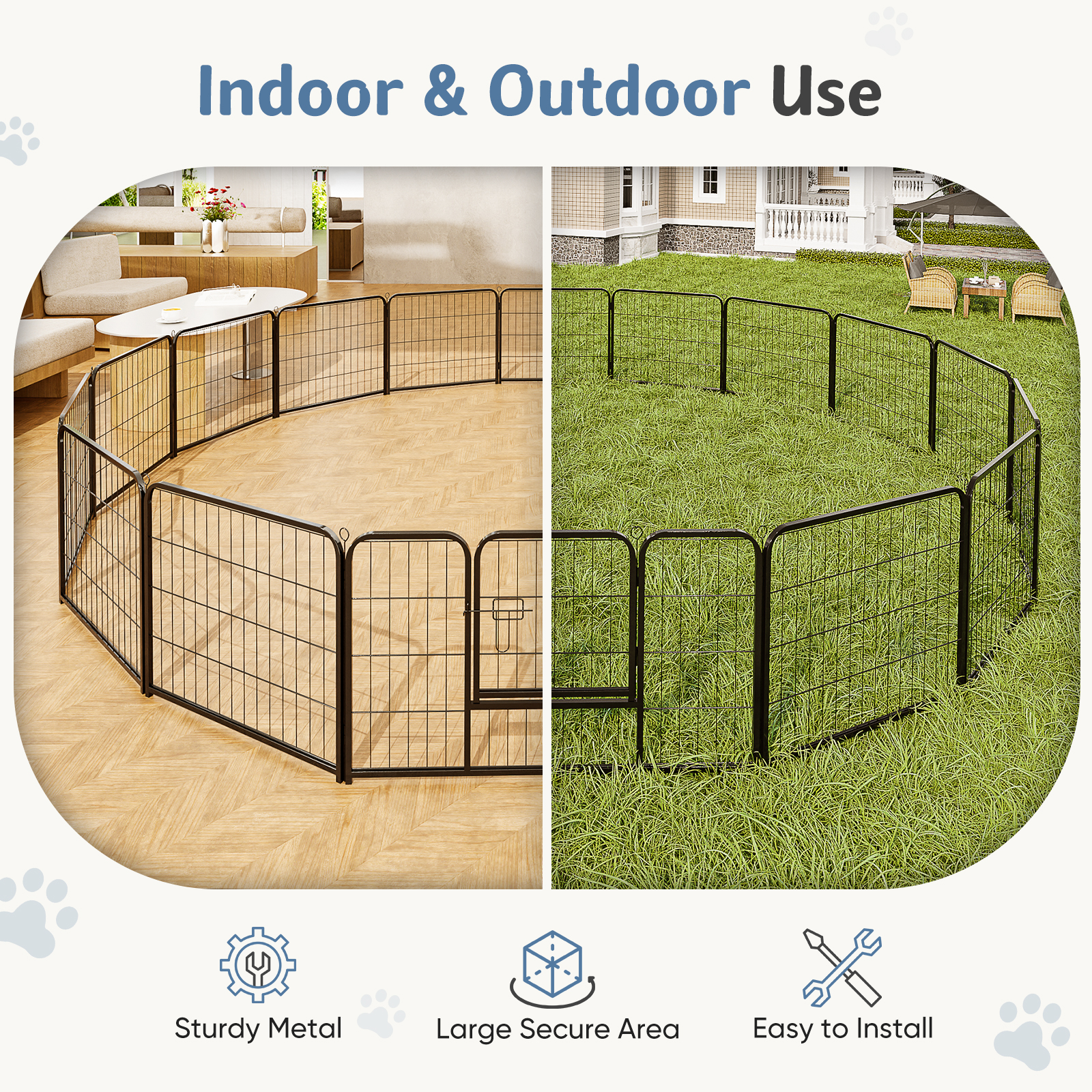 JHK 16 Panels Dog Playpen Pet  - Outdoor Camping Dog Fence recensione e prezzo