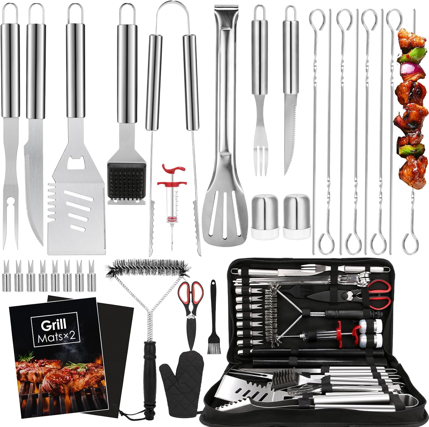 34Pcs BBQ Grilling Tools Set,  - Outdoor Camping Tools recensione e prezzo