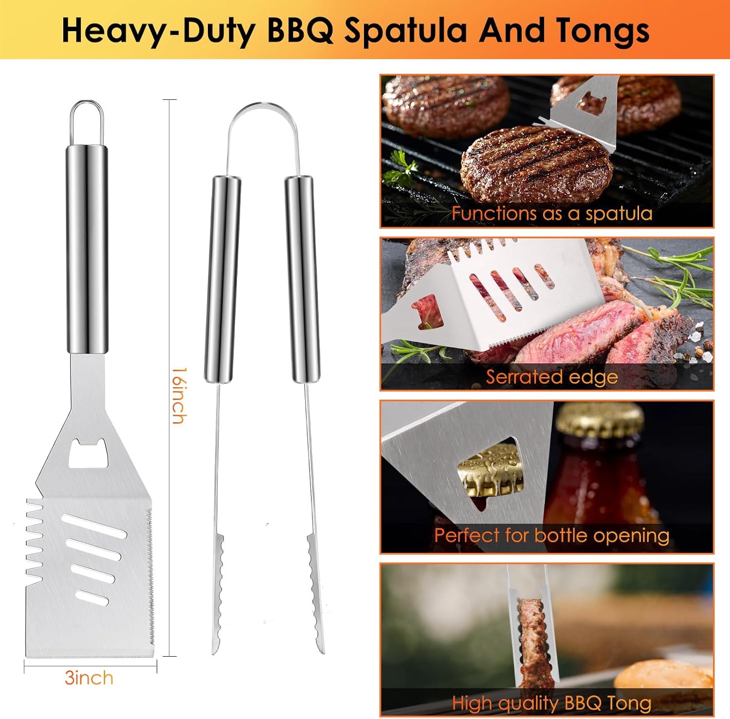 34Pcs BBQ Grilling Tools Set,  - Outdoor Camping Tools recensione e prezzo