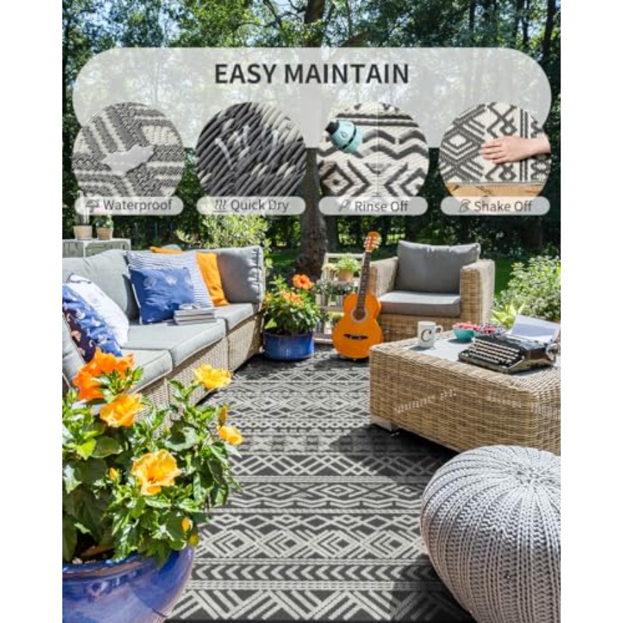 Outdoor patio rug for RV campi - Outdoor Camping Rugs 9X18 recensione e prezzo
