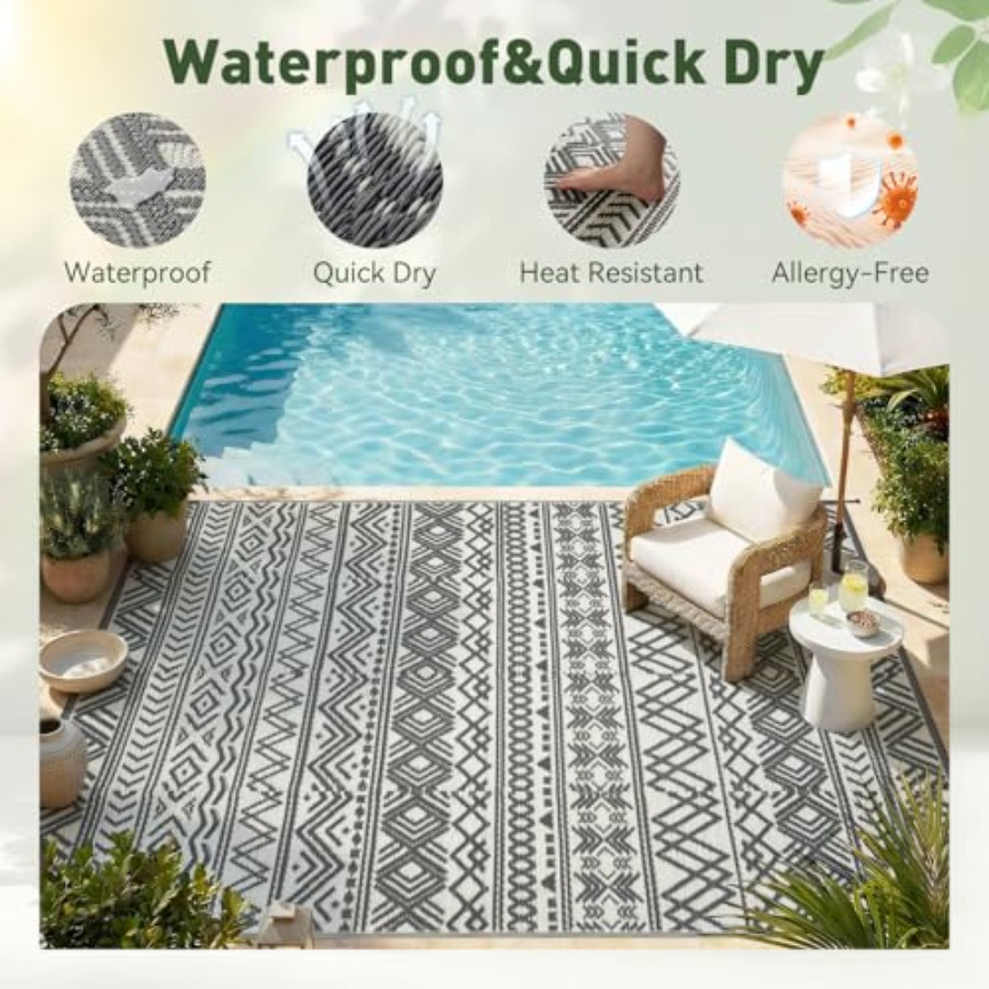 Outdoor patio rug for RV campi - Outdoor Camping Rugs 9X18 recensione e prezzo