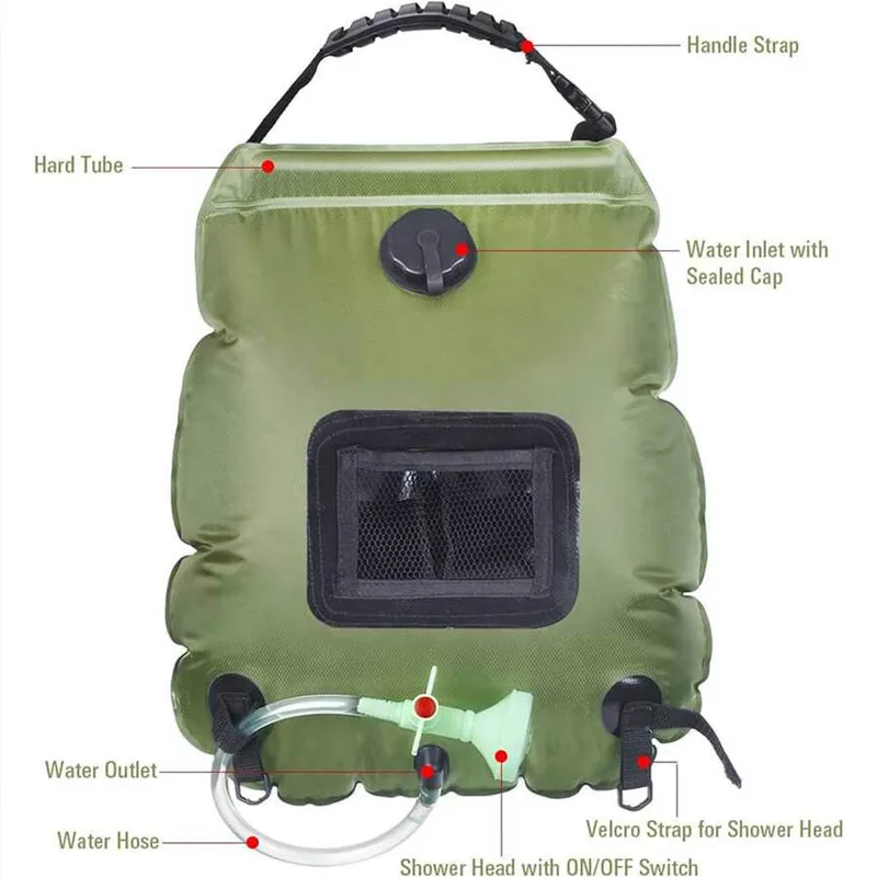 Solar Shower Bag 20L Outdoor S - Outdoor Camping Hot Water Shower recensione e prezzo