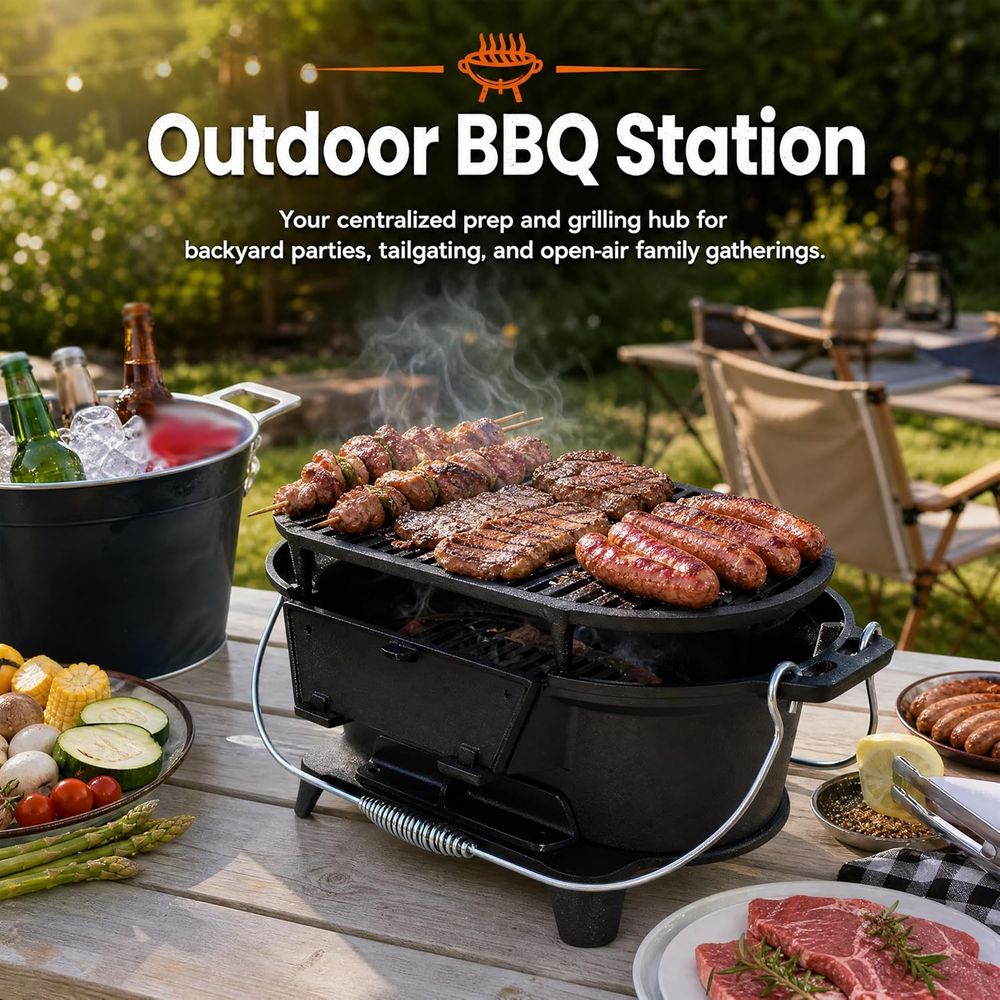 Portable Cast Iron Hibachi Gri - Japanese Outdoor Camping recensione e prezzo