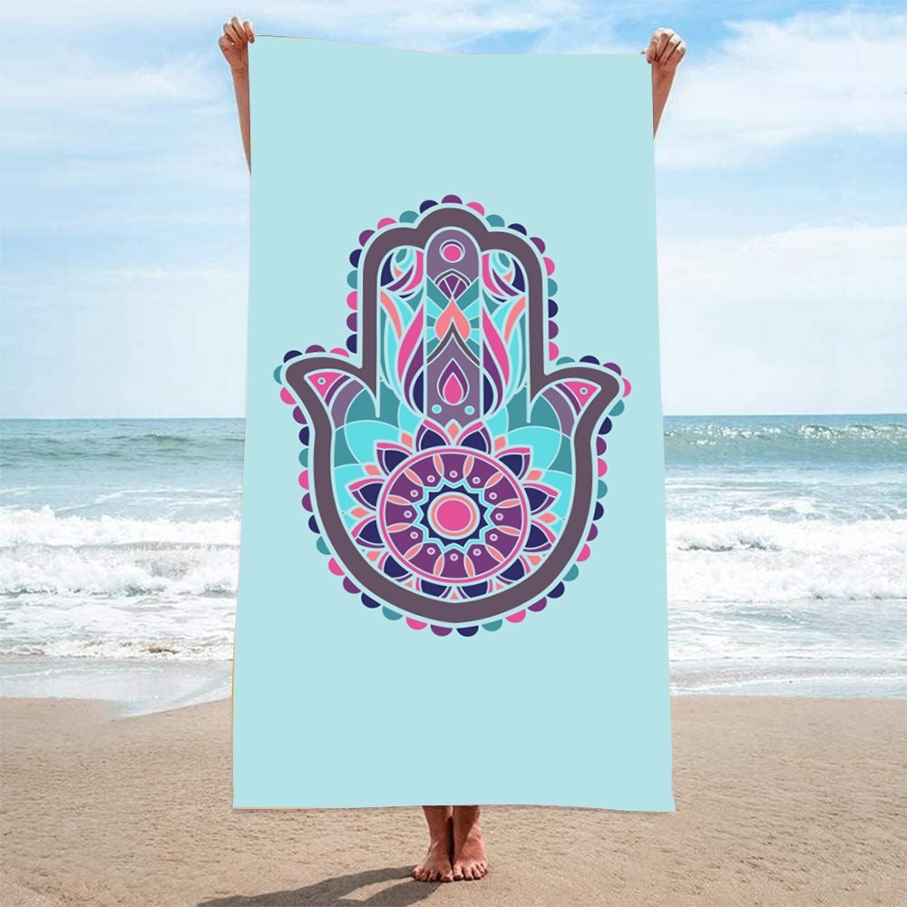 HAMSA Pattern Beach Towel27x55 - Camp Towel Microfiber recensione e prezzo