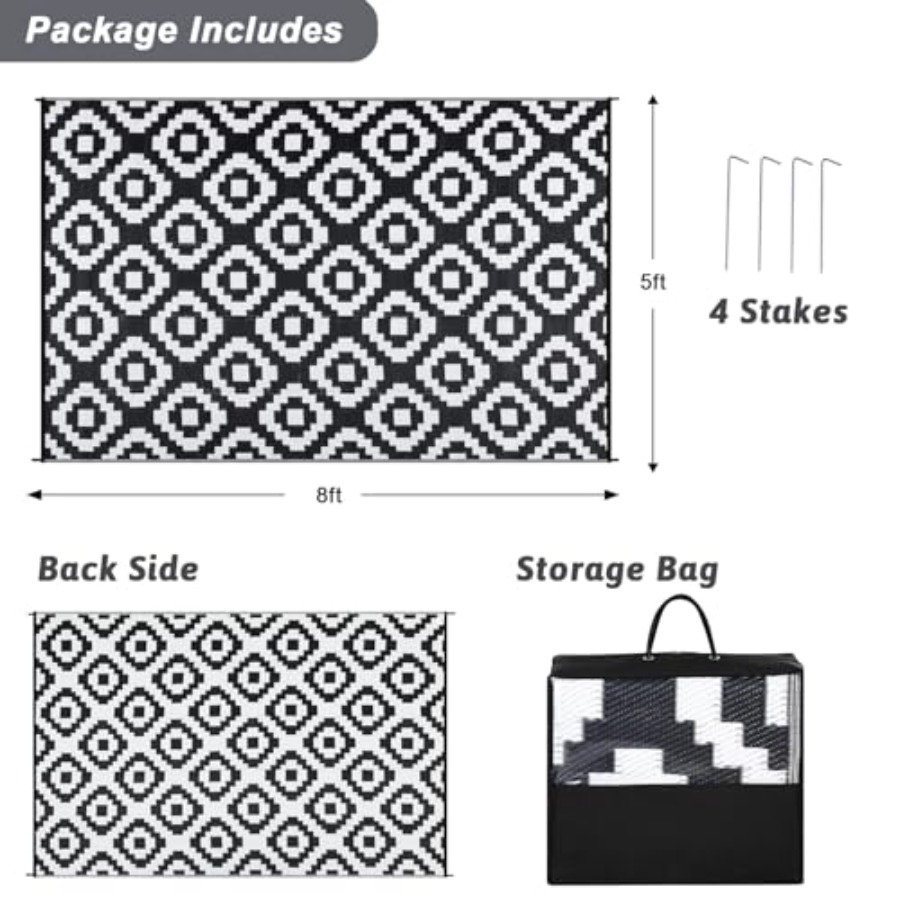 Outdoor Plastic Straw Rug 9x18 - Outdoor Camping Rugs 9X18 recensione e prezzo