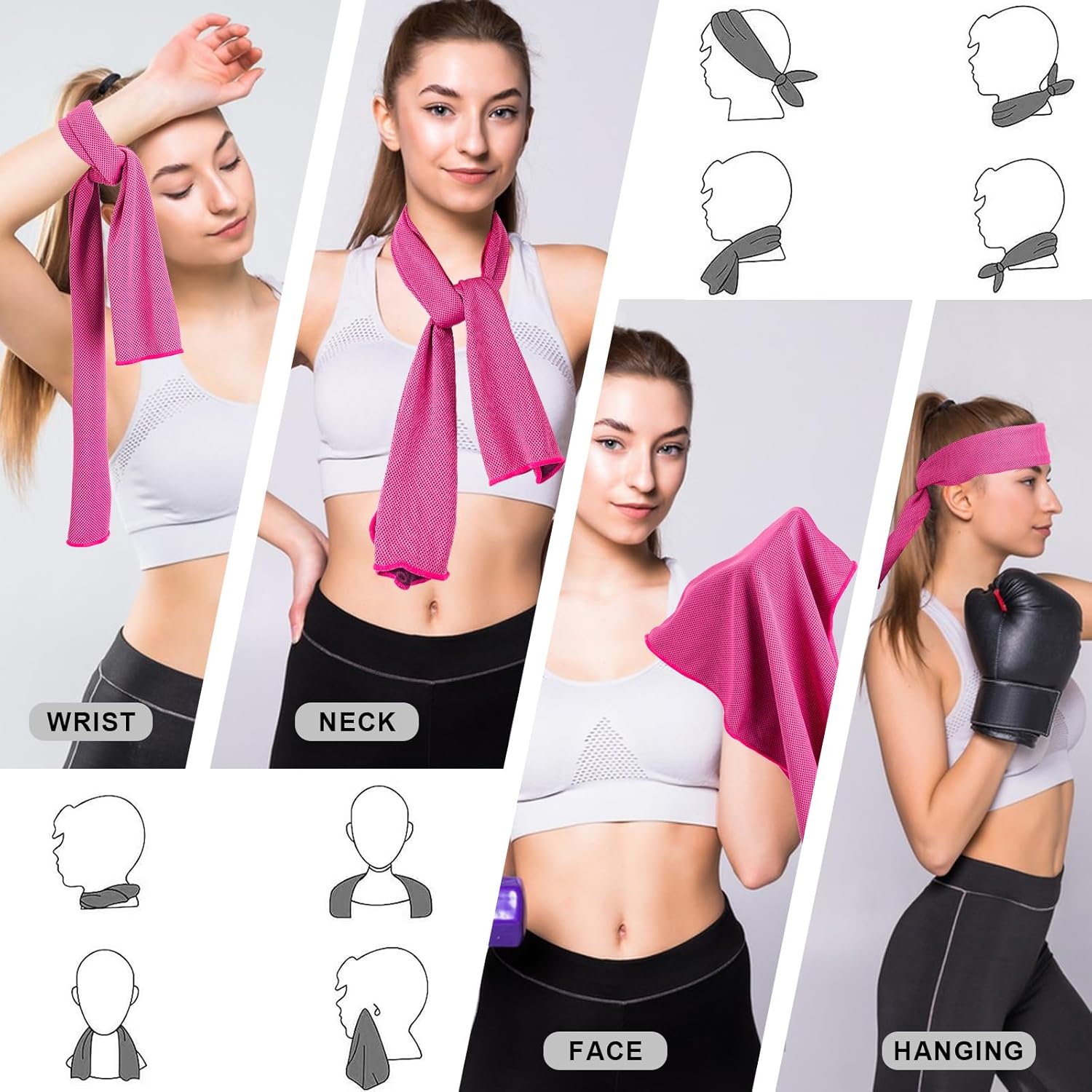 Cooling Towel 4 Pack 40x12 Inc - Camp Towel Microfiber recensione e prezzo