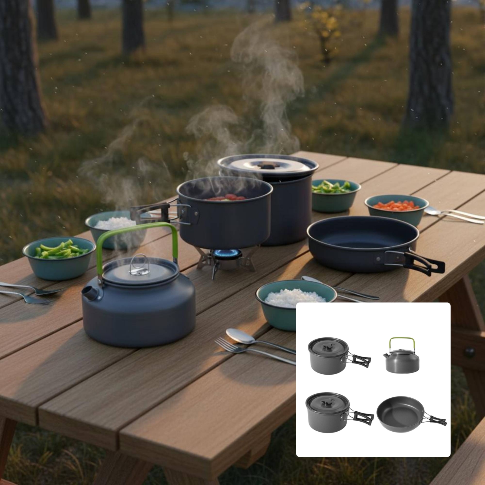 Camping Pot and Kettle Set Nes - Outdoor Camping Kettle recensione e prezzo
