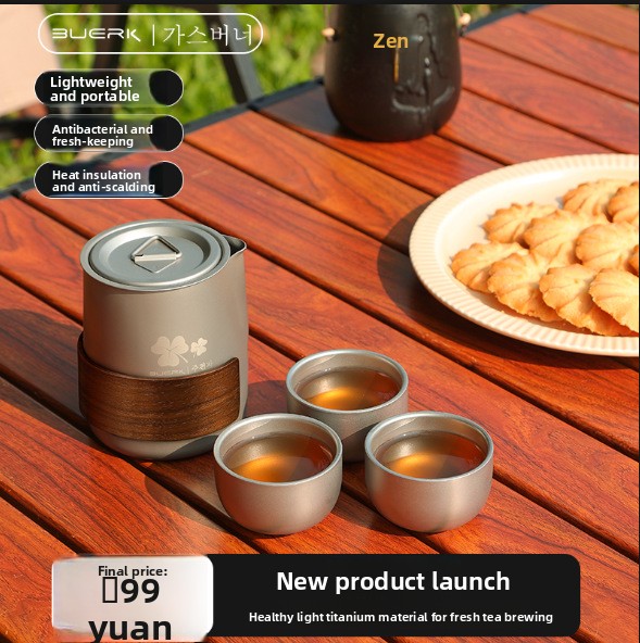 Portable Travel Tea Set with T - Outdoor Camping Kettle recensione e prezzo