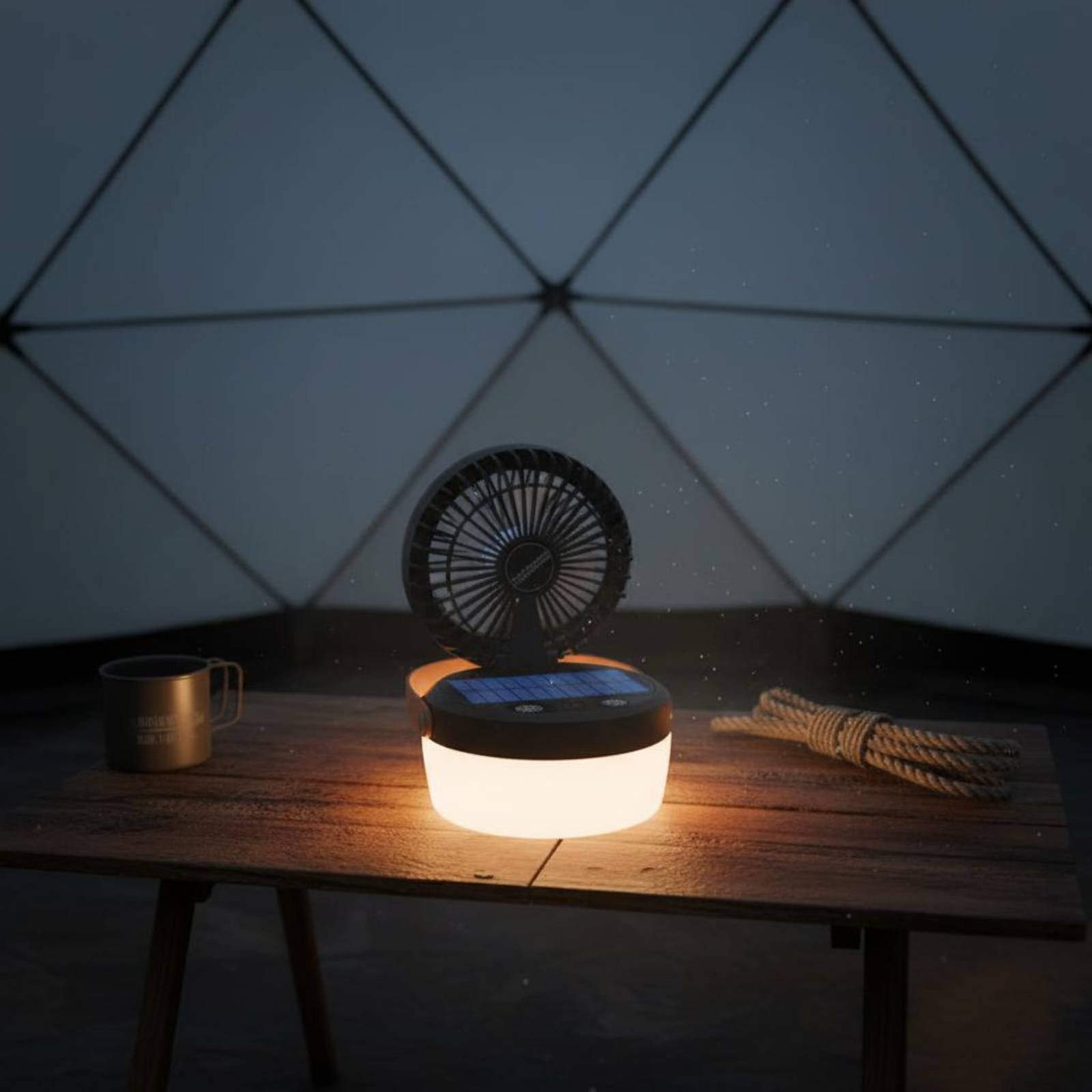 Solar Camping Fan Lantern Fold - Outdoor Camping Gear recensione e prezzo