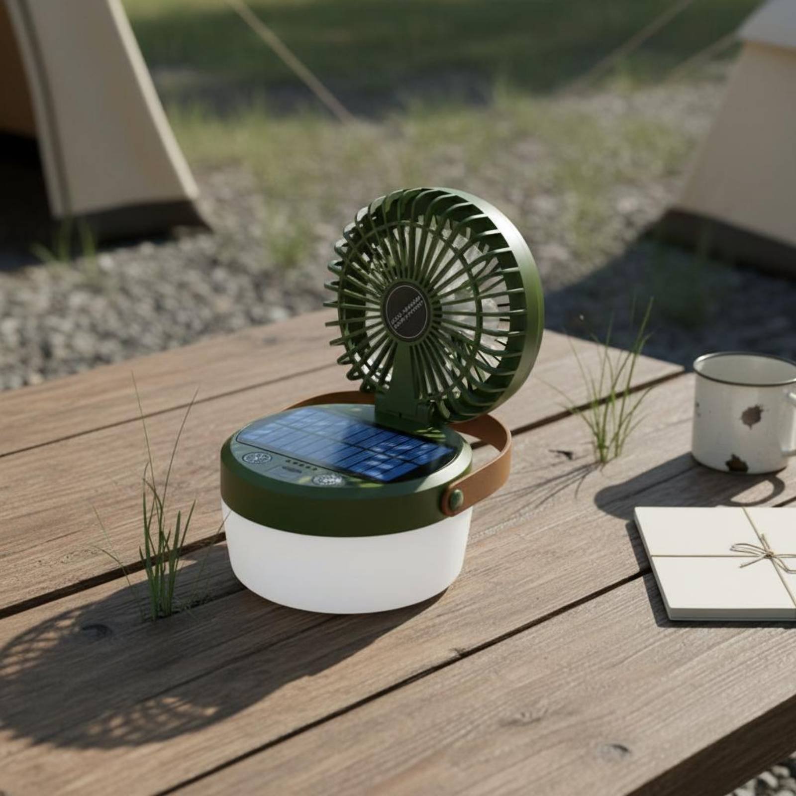 Solar Camping Fan Lantern Fold - Outdoor Camping Gear recensione e prezzo