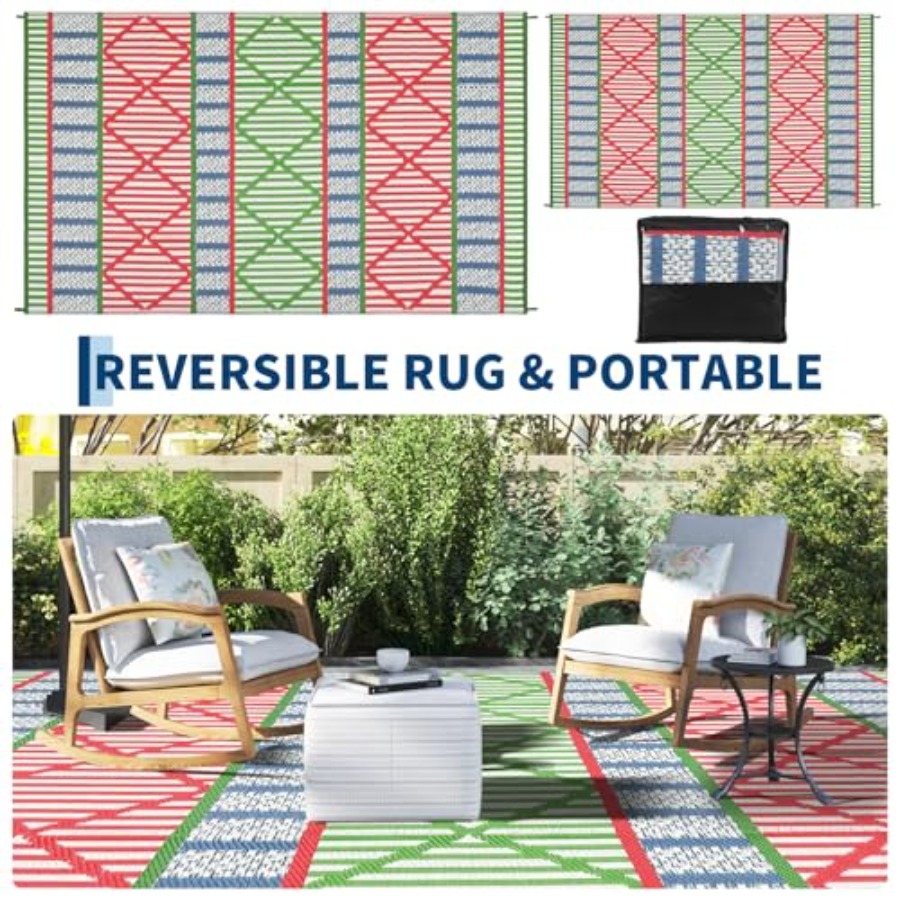 Outdoor patio rug for backyard - Outdoor Camping Rugs 9X18 recensione e prezzo