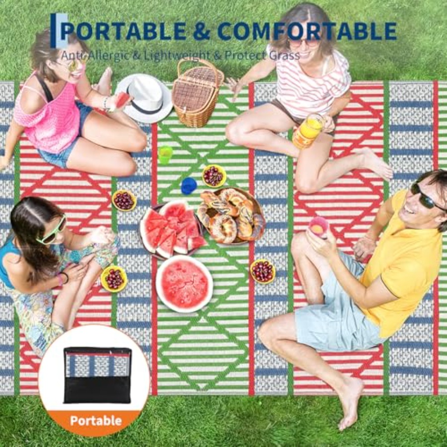 Outdoor patio rug for backyard - Outdoor Camping Rugs 9X18 recensione e prezzo