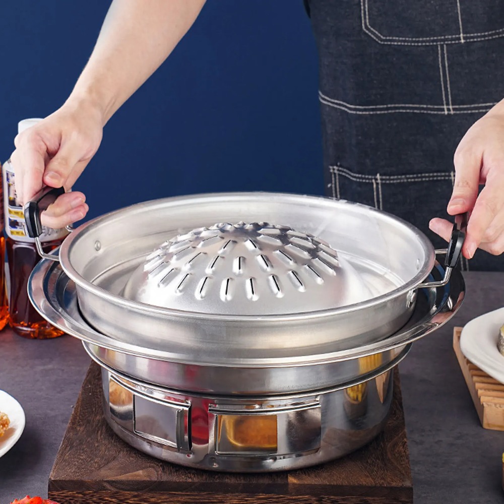 2 in 1 Hot Pot Grill Pan Non S - Kitchen Outdoor Camping recensione e prezzo