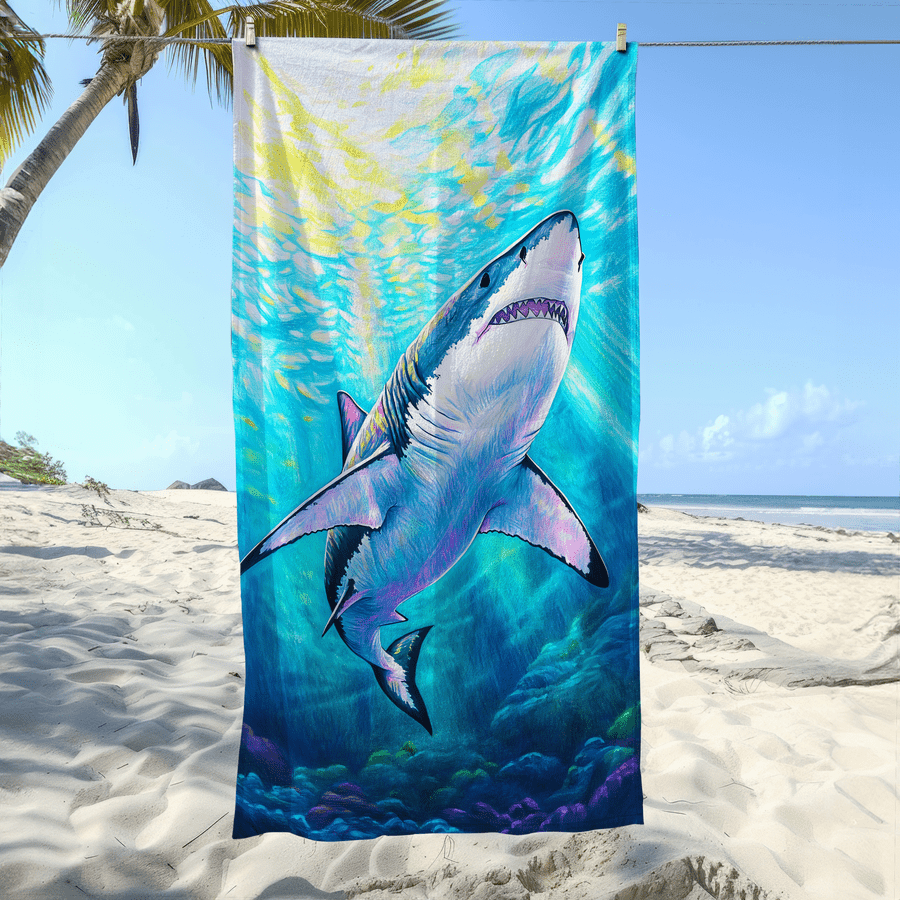 1pc Shark Pattern Sand-Proof M - Camp Towel Microfiber recensione e prezzo