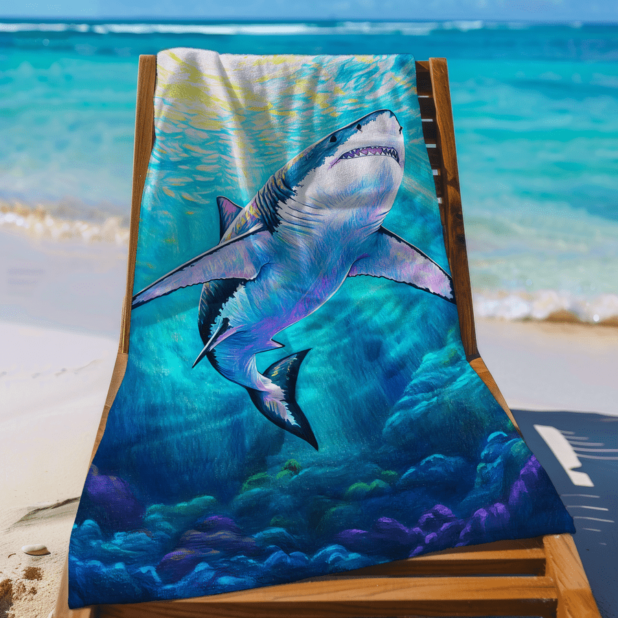 1pc Shark Pattern Sand-Proof M - Camp Towel Microfiber recensione e prezzo