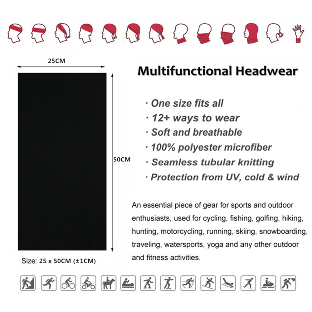 Seamless Solid Color Bandanas  - Outdoor Camping Gear recensione e prezzo