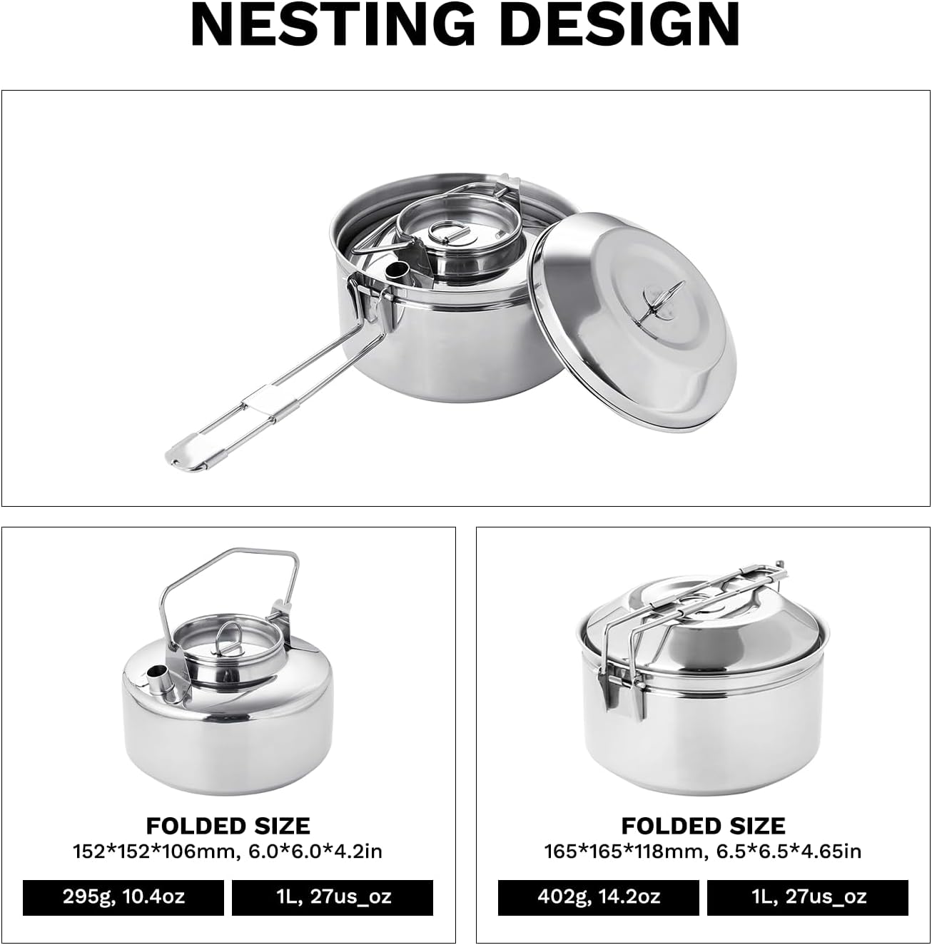 18-8 Stainless Steel Camping K - Outdoor Camping Kettle recensione e prezzo