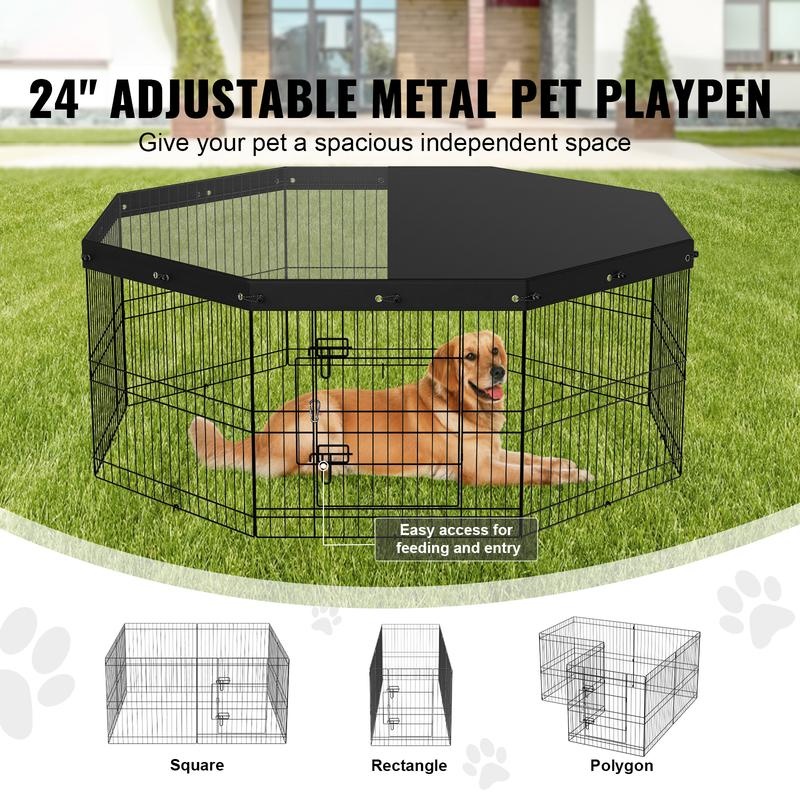 8-Piece Foldable Metal Dog Pen - Outdoor Camping Dog Fence recensione e prezzo