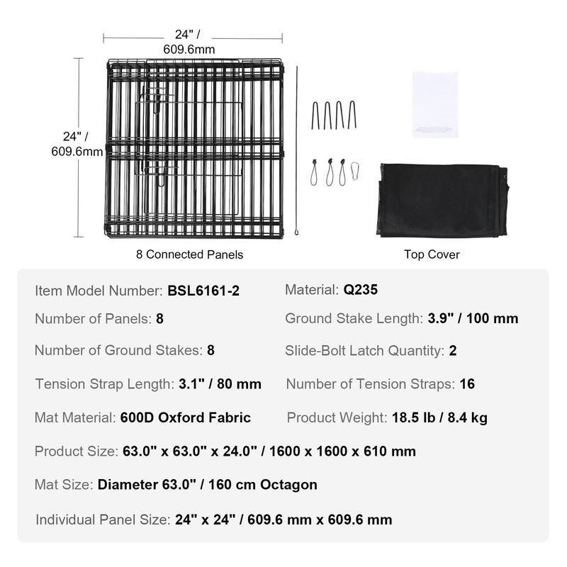 8-Piece Foldable Metal Dog Pen - Outdoor Camping Dog Fence recensione e prezzo